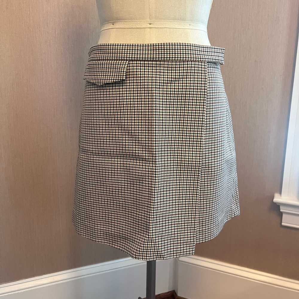 Theory Black and White Mini Skirt